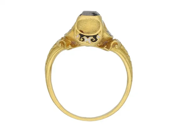 Museum Quality Tudor Table Cut Diamond Gold Ring - Image 5