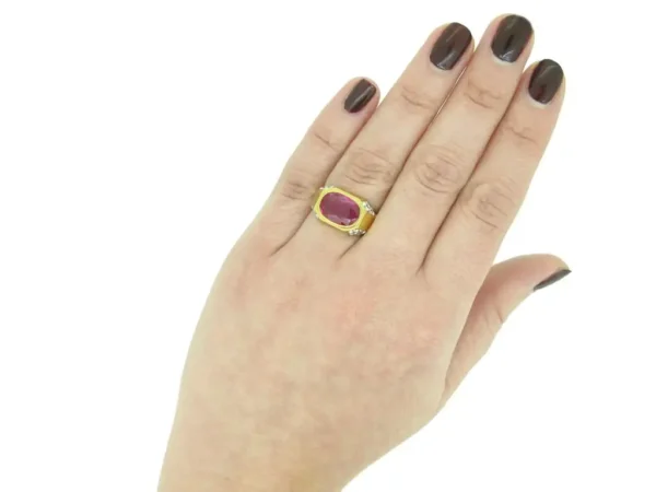 Bulgari Natural Unenhanced Burmese Ruby Diamond Ring, circa 1970s - Image 8