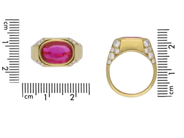 Bulgari Natural Unenhanced Burmese Ruby Diamond Ring, circa 1970s - Image 7