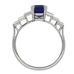 Natural Unenhanced Kashmir Sapphire Diamond Ring, circa 1935