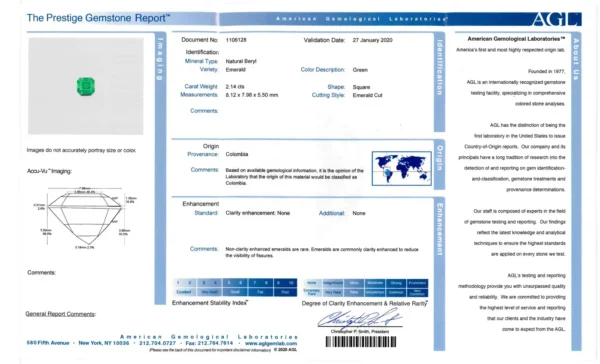 No Oil Colombian Emerald Ring Gem 2.14 Carat Loupe Clean Loose Gemstone - Image 3