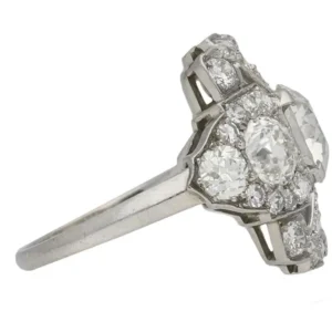 Ornate Diamond Cluster Ring For Sale, circa 1920