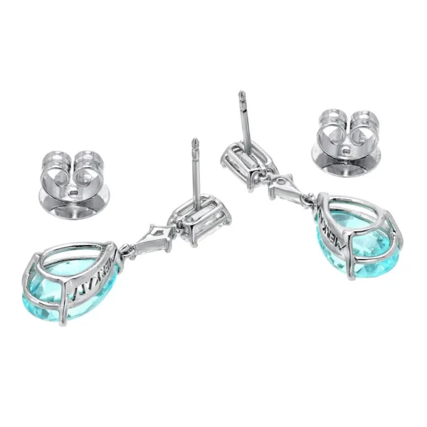 Paraiba Tourmaline Earrings 6.25 Carats GIA Certified - Image 3