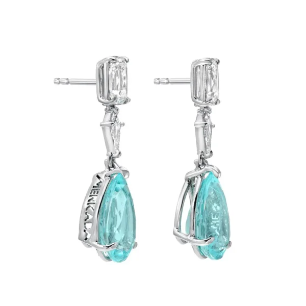 Paraiba Tourmaline Earrings 6.25 Carats GIA Certified - Image 2