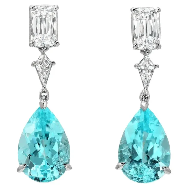 Paraiba Tourmaline Earrings 6.25 Carats GIA Certified - Image 7