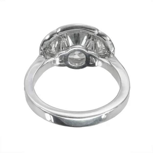 Peter Suchy 2.30 Carat Diamond Platinum Halo Three-Stone Engagement Ring - Image 6