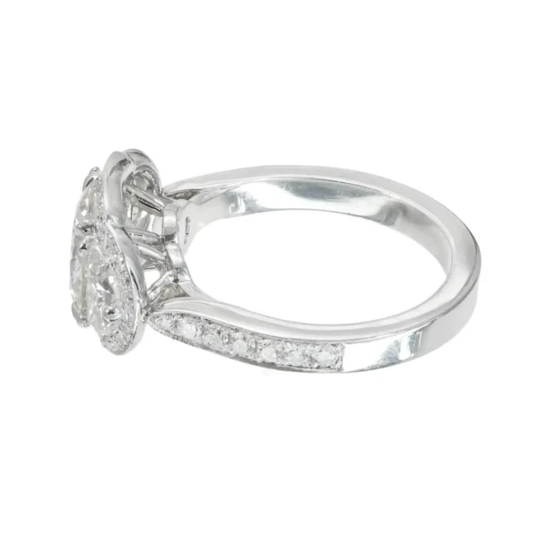 Peter Suchy 2.30 Carat Diamond Platinum Halo Three-Stone Engagement Ring - Image 3