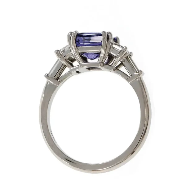 Peter Suchy Violet Natural Sapphire Platinum Engagement Ring - Image 4