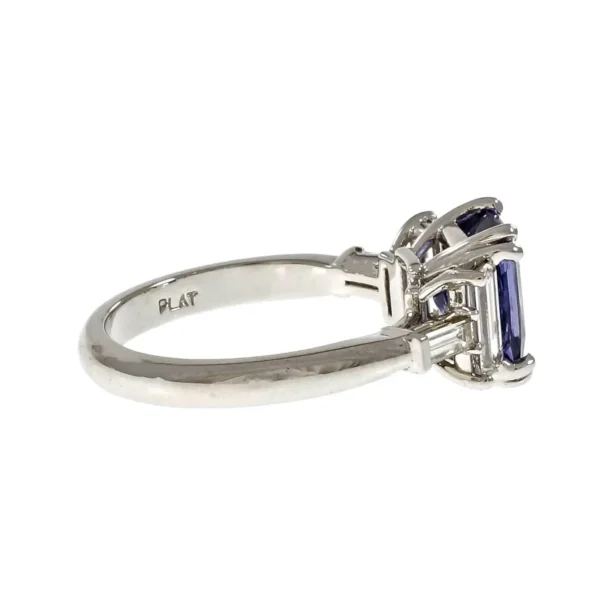 Peter Suchy Violet Natural Sapphire Platinum Engagement Ring - Image 3