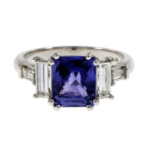 Peter Suchy Violet Natural Sapphire Platinum Engagement Ring