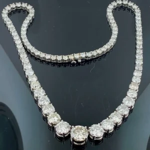 Platinum 32.10 Carat Total Diamond Riviera Necklace