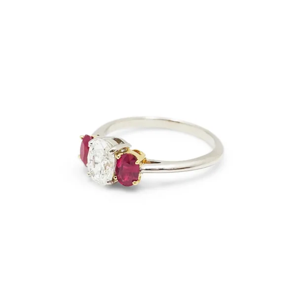 Platinum Diamond and Ruby Ring Tiffany & Co. - Image 3