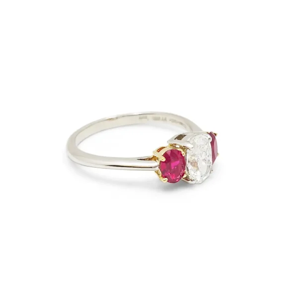 Platinum Diamond and Ruby Ring Tiffany & Co. - Image 2