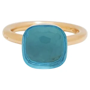 Pomellato Nudo Rose Gold and Blue Topaz Ring