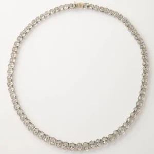 Rare Oval Diamond Platinum Necklace