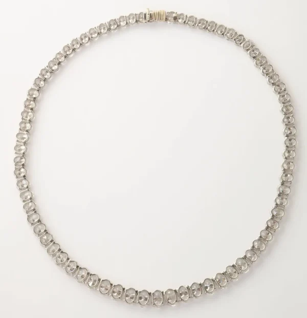 Rare Oval Diamond Platinum Necklac