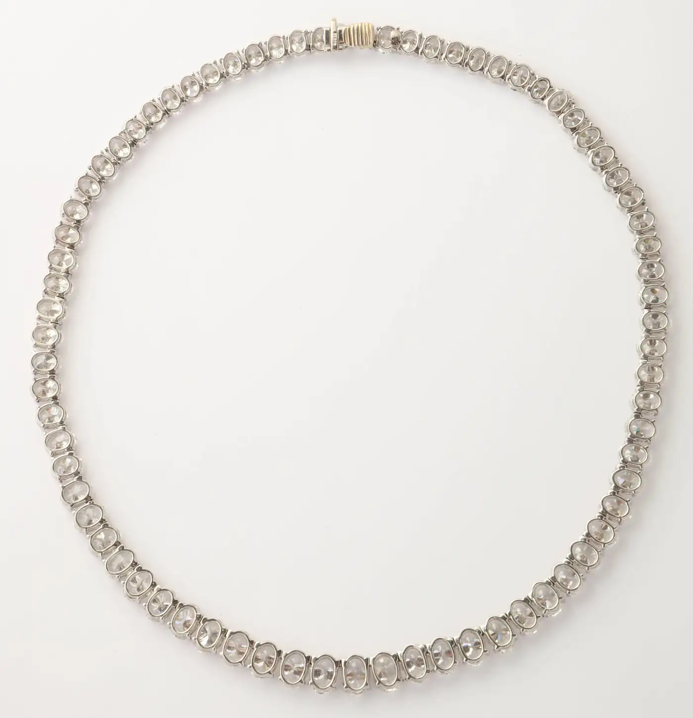 Rare Oval Diamond Platinum Necklac