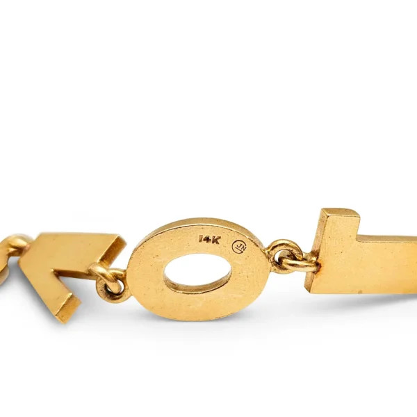 Retro 14 Karat Yellow Gold I Love You Bracelet - Image 6