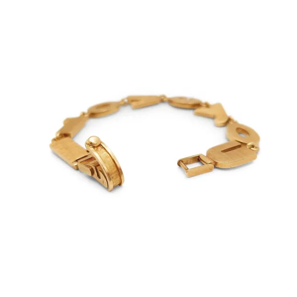 Retro 14 Karat Yellow Gold I Love You Bracelet - Image 4