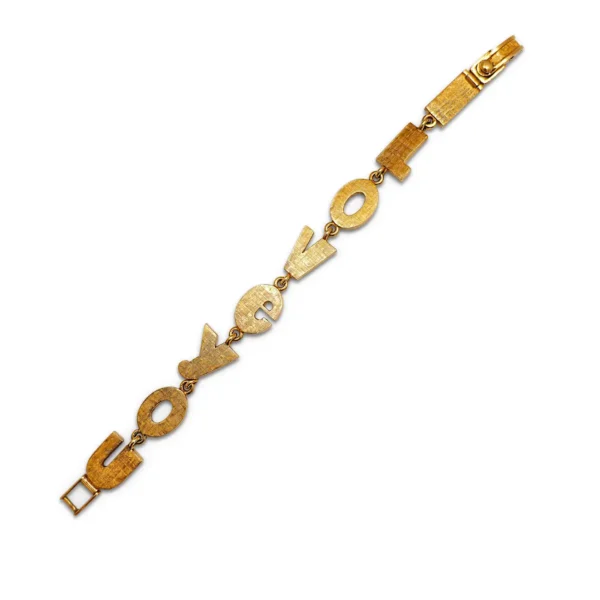 Retro 14 Karat Yellow Gold I Love You Bracelet - Image 3