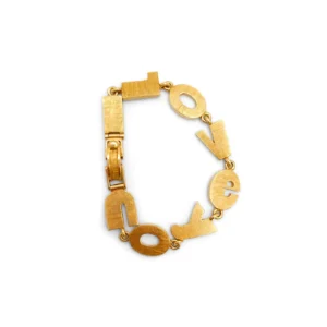 Retro 14 Karat Yellow Gold I Love You Bracelet