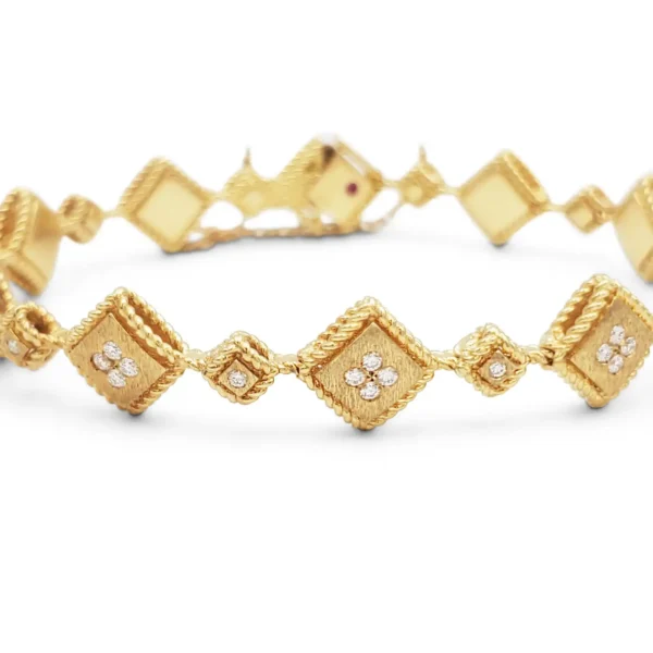 Roberto Coin Ducale Yellow Gold and Diamond Bracelet - Image 2