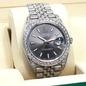 Rolex Datejust 41 41mm 126300 Jubilee Rhodium Dial Diamonds Bezel Box/Papers