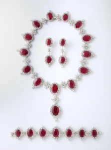 Ruby and Diamond Necklace For Sale