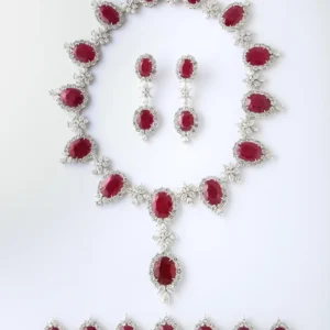 Ruby and Diamond Necklace For Sale