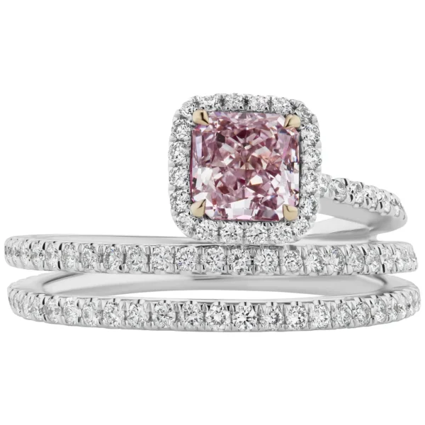 Scarselli Fancy Purple-Pink 1.00 carat Radiant Cut Diamond Engagement Ring - Image 8