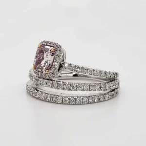 Scarselli Fancy Purple-Pink 1.00 carat Radiant Cut Diamond Engagement Ring