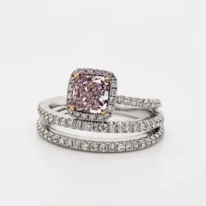 Scarselli Fancy Purple-Pink 1.00 carat Radiant Cut Diamond Engagement Ring