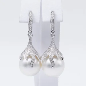 South Sea Pearl Diamond Drop Earri