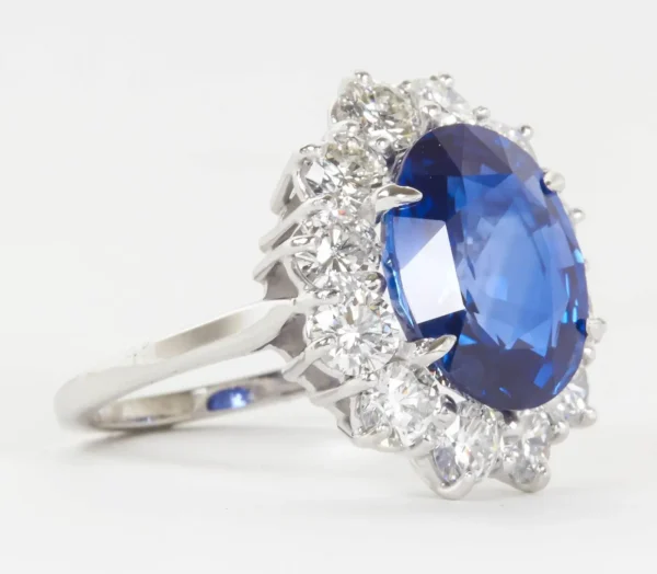 Stunning 6 Carat GIA Certified Sapphire Diamond Platinum Ring