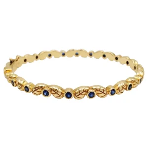 Temple St. Clair Yellow Gold Sapphire Bangle Bracelet