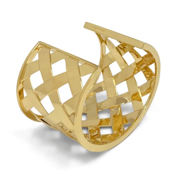 Verdura Criss Cross Yellow Gold Cuff - Image 5