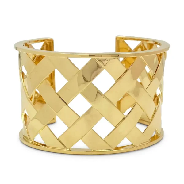 Verdura Criss Cross Yellow Gold Cuff - Image 2