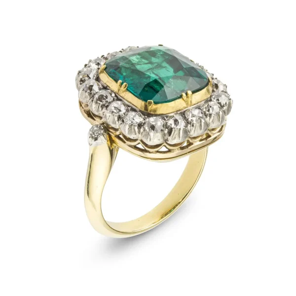 Victorian Colombian Emerald and Di