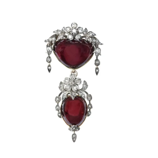 Victorian Garnet and Diamond Pendant/ Brooch - Image 3