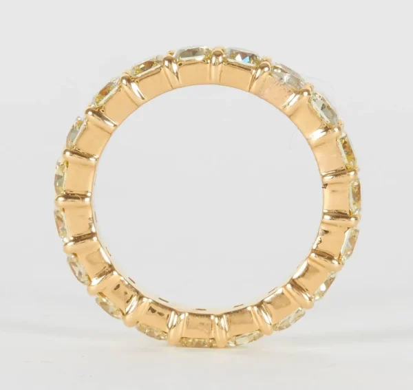 Yellow Diamond Gold Eternity Band Ring - Image 3