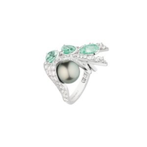 Buy Chant de Sirènes Ring – White gold, Paraiba tourmalines, pearl