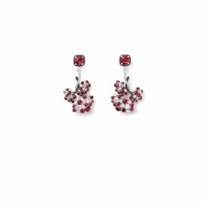 Buy Chant du Printemps Earrings – White gold, rubies, diamonds, black spinels