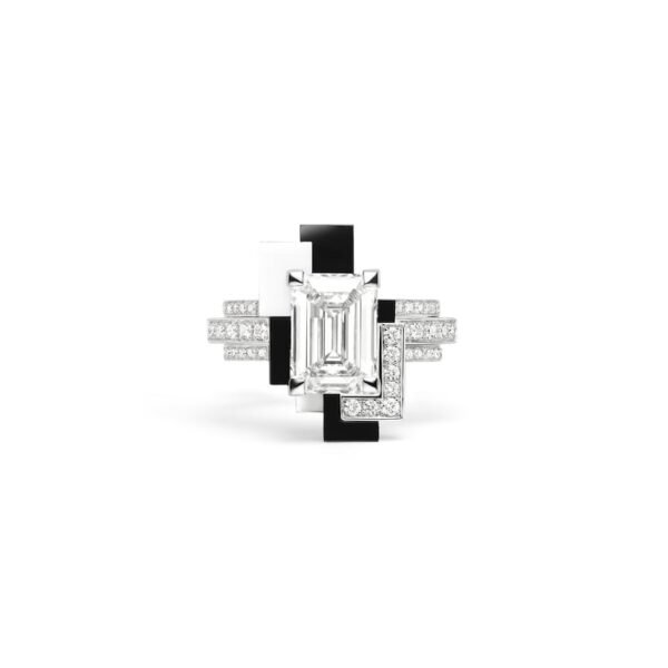 Chaumet Labyrinthe Ring - White gold, white agate, onyx, diamonds - Image 2