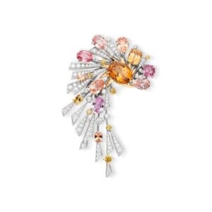 Chaumet Lueurs d’Orage Brooch – White gold, yellow gold, imperial topazes