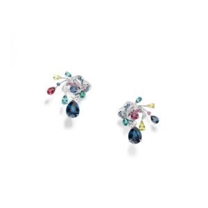 Chaumet Soleil de Minuit Earrings – White gold, blue spinels, red spinels