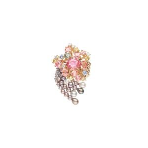 Buy Comète des Mers Ring – White and yellow gold, Padparadscha sapphires