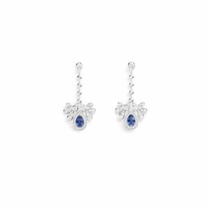 Joséphine Aigrette Impériale earrings – White gold, sapphires, diamonds