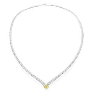 Joséphine Éclat Floral yellow diamond necklace – White gold, yellow diamond, diamonds