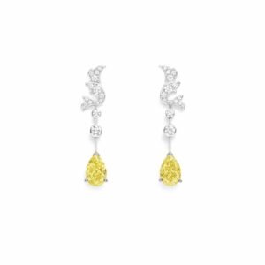 Joséphine Soir de Fête earrings – White gold, yellow diamonds, diamonds