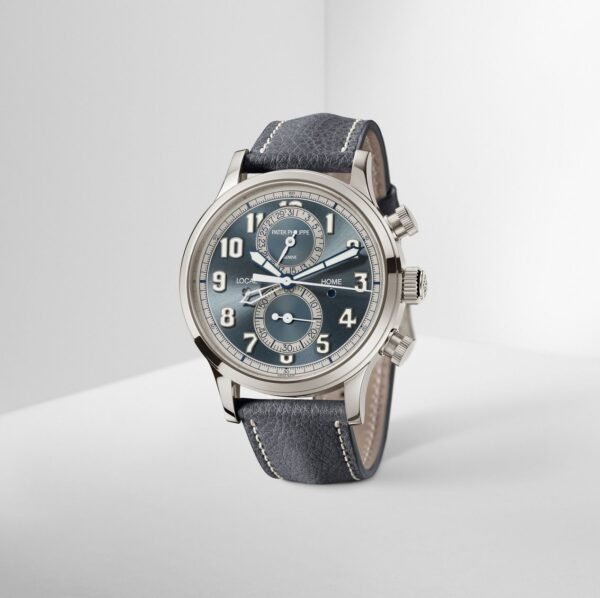 Buy Patek Philippe 5924G-001 Complications Calatrava Pilot Travel Time Chronograph White Gold Blue-Gray Dial - Image 9